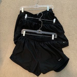 Set of 3 all black nike shorts